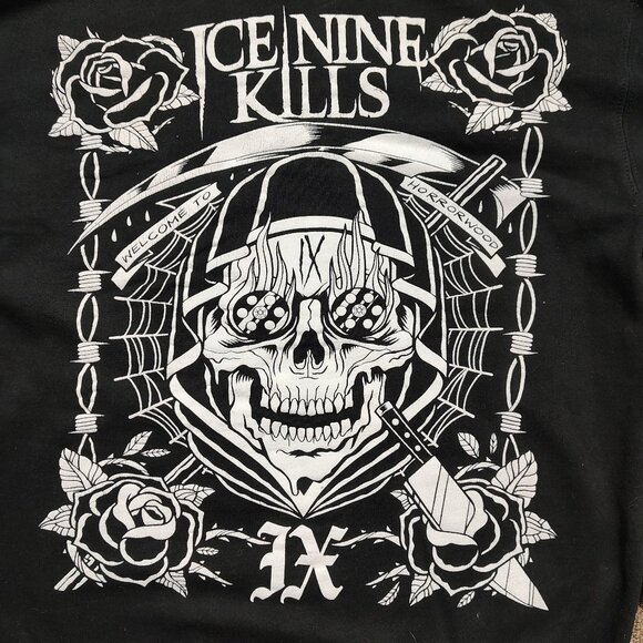 ICE NINE KILLS Hoodie Sweatshirt Men M Black Welcome to Horrorwood Graphic - Picture 6 of 10